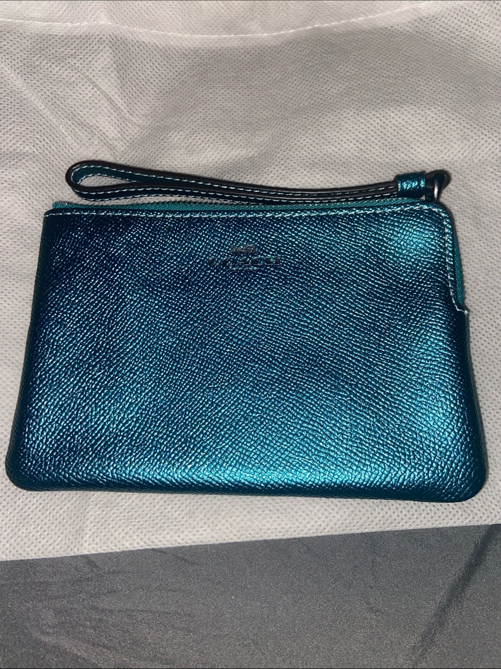 Coach Metallic Leather Wristlet EUC